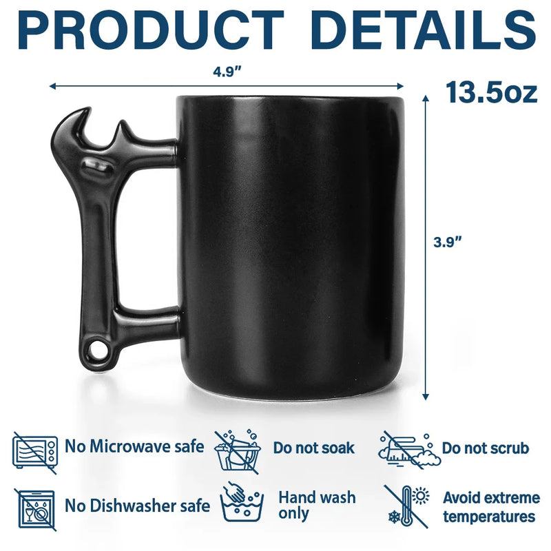 Gift For Men,Pet Lovers,Dog Lovers,Dog Dad,Dog Mom,Cat Lovers,Cat Mom,Cat Dad,Pet Dad,Pet Mom,Non-Eng,Icon,Playful - Dog Cat Dad The Snack Dealer - Personalized Wrench Shaped Handle Mug