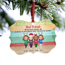 Sisters Forever Never Apart Maybe In Distance - Christmas Gift For BFF And Siblings - Personalized Custom Wooden Ornament, Aluminum Ornament