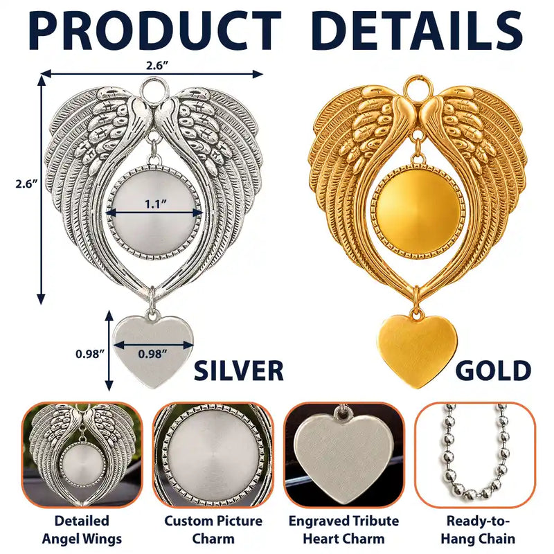 Christmas,Custom Photo,Sympathetic,Family,Memorial,Upload Full Photo - Custom Photo Memorial I Have An Angel Watching Over Me - Personalized Angel Wings Photo Ornament