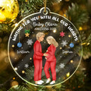 Family,New baby,New Mom,New Dad,Christmas,Happy - Waiting For Expecting Baby - Personalized Custom Shaped Acrylic Ornament