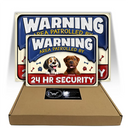 Dog Lovers,Dog Mom,Dog Dad,Funny - Warning Area Patrolled By 24 Hr Security 3D Effect Dogs - Personalized Classic Metal Signs