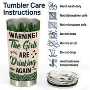 Gift For Bestie, Best friends' Hobby, Camping, Campsite, Happy - Warning The Girls Are Drinking Again - Personalized Tumbler