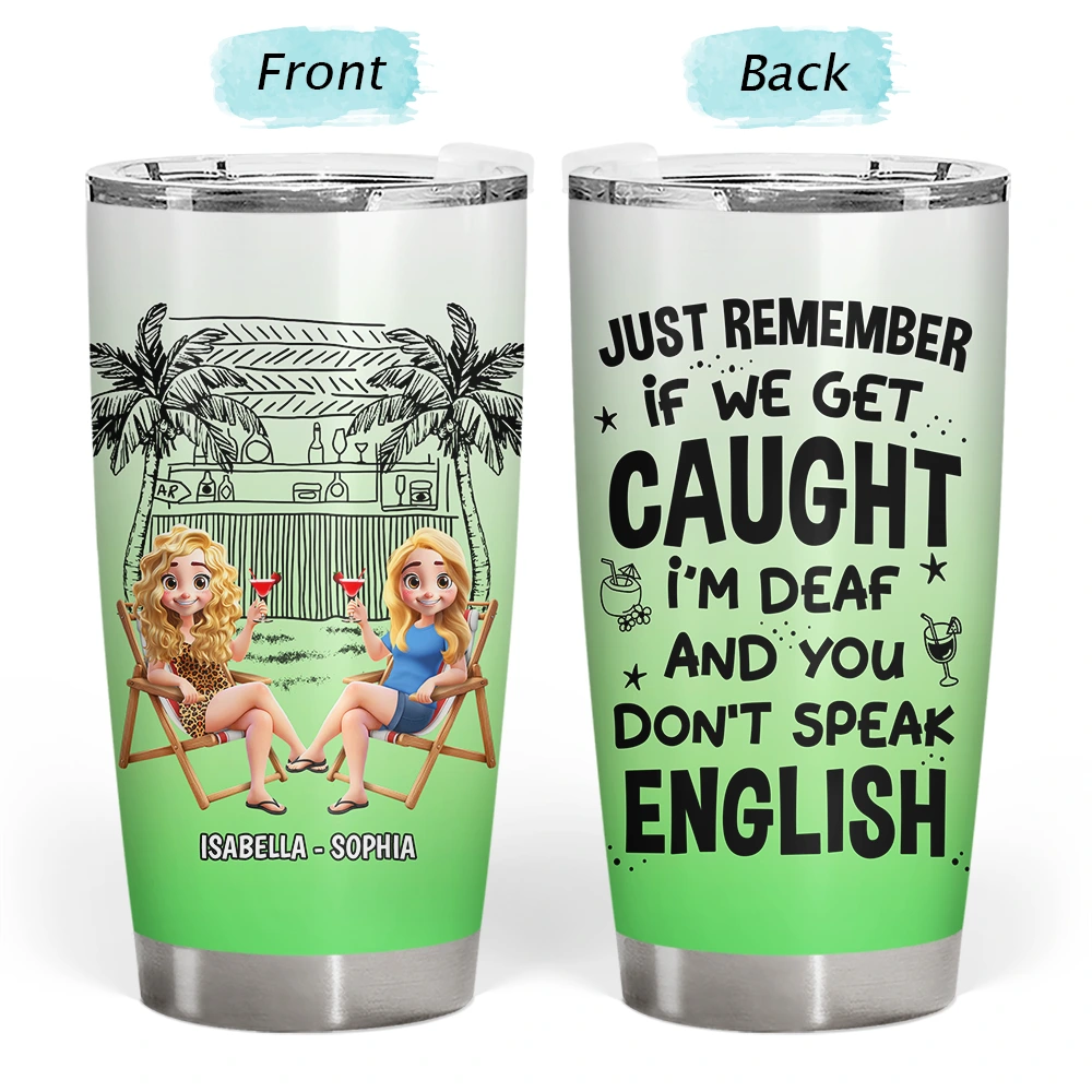Gift For Bestie,Summer,Beach,Happy - Warning The Girls Are Drinking Again Beach - Personalized Tumbler