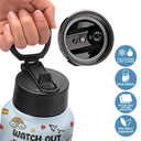 Gift For Kids,Gift For Grandkids,Back To School,Happy - Watch Out Kindergarten Here I Come - Personalized Kids Water Bottle