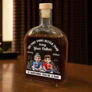 Gift For Son,Dad - Sons,Mom - Sons,Funny,Vector - Watching You Be A Dad - Personalized Whiskey Bottle