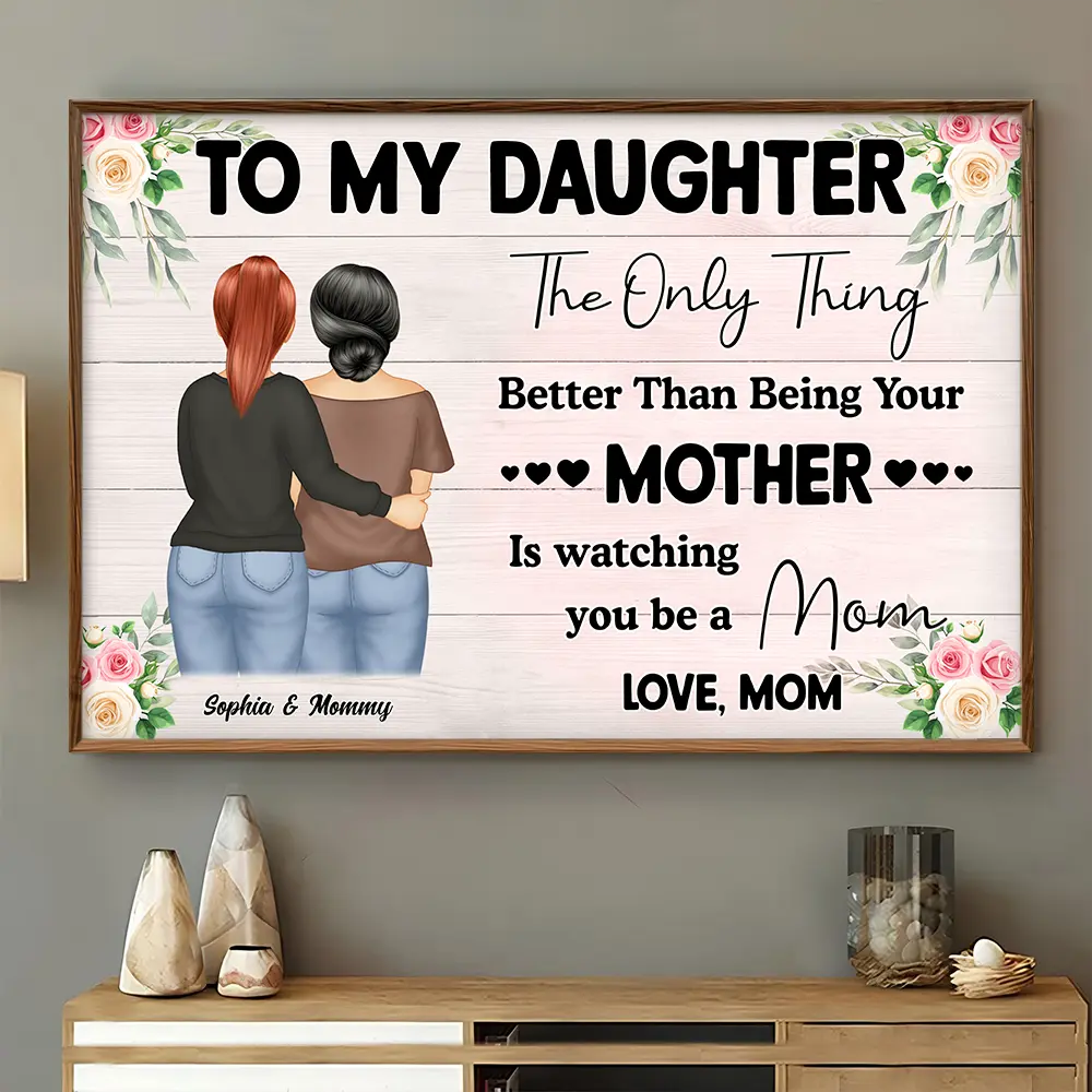 Gift For Daughter,Mom - Daughters (Adult),Love - Watching You Being A Mom Mother To Daughter - Personalized Poster