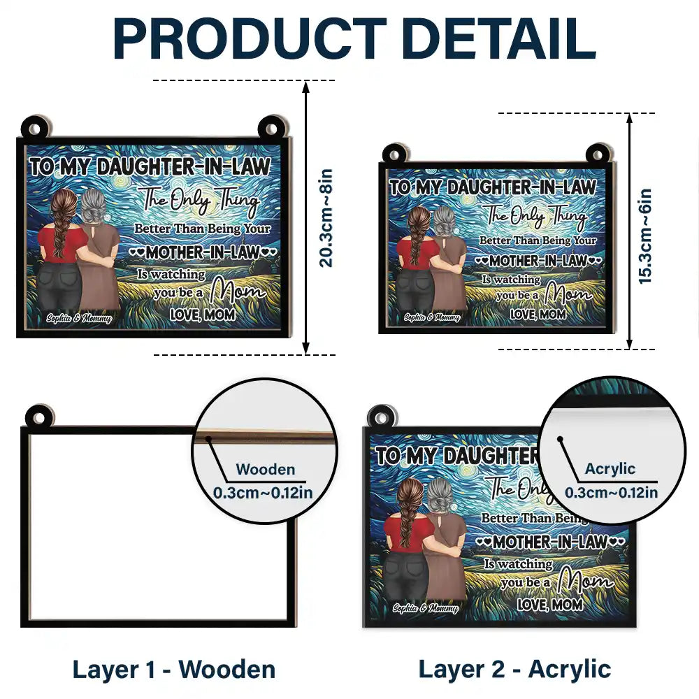 Mom,Daughters,Gift For Daughter,Gift For Mother - Watching You Being A Mom Mother To Daughter Starry Night - Personalized Window Hanging Suncatcher Ornament