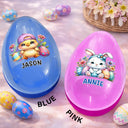 Easter,Happy,Gift For Kids,Parents - Watercolor Bunny Chick - Personalized Fillable Egg