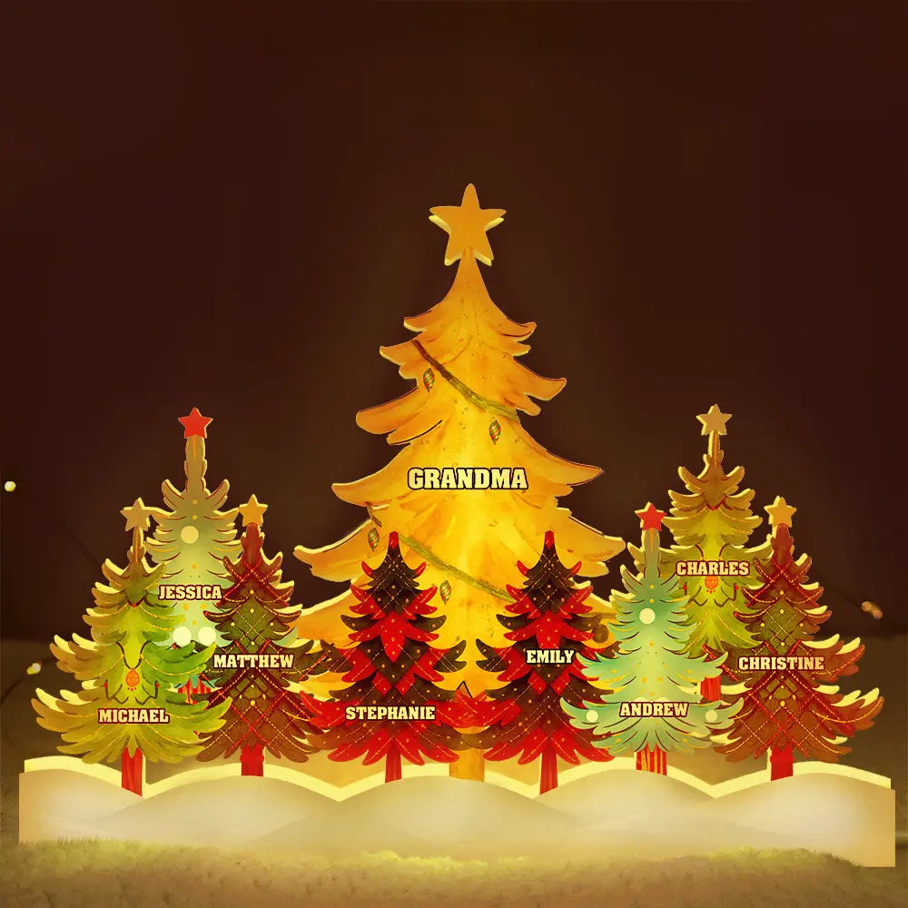 Watercolor Christmas Tree - Personalized Custom Shaped Light Box