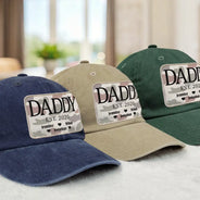 Gift For Husband,Gift For Father - We Love You Dad - Personalized Vintage Washed Denim Cap