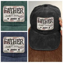 Gift For Husband,Gift For Father - We Love You Dad - Personalized Vintage Washed Denim Cap