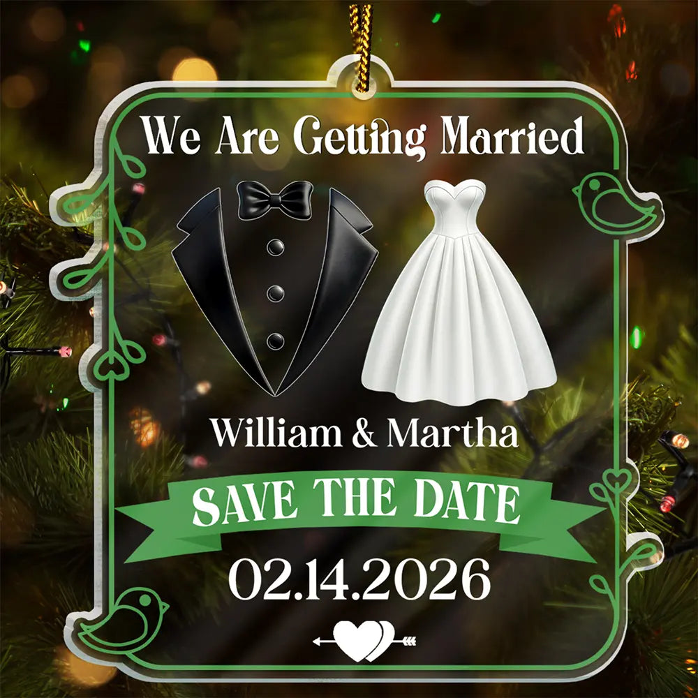 We Are Getting Married Couple - Personalized Custom Shaped Acrylic Ornament