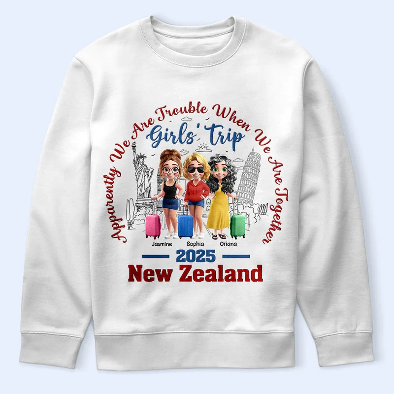 Travel, Gift For Bestie, Happy, Gift For Women - We Are Trouble When We Are Together - Personalized T Shirt