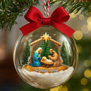 Christmas,Christian,Love - We Believe Nativity Family - Personalized 3D Acrylic Ball Ornament