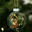 Christmas,Christian,Family - We Believe Nativity Family 2025 - Personalized Ball Ornament