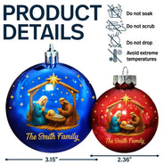 Christmas,Christian,Family - We Believe Nativity Family 2025 - Personalized Ball Ornament