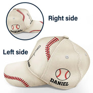 Gift For Father,Gift For Grandpa,Baseball,Non-Eng,Icon,Proud - We Caught The Best Dad Baseball Bat - Personalized Classic Cap