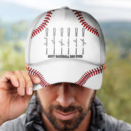 Gift For Father,Gift For Grandpa,Baseball,Non-Eng,Icon,Proud - We Caught The Best Dad Baseball Bat - Personalized Classic Cap
