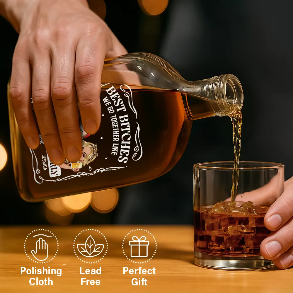 Gift For Bestie,Happy,Gift For Women - We Go Together Like Drunk And Disorderly - Personalized Whiskey Bottle