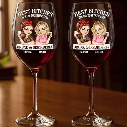 Nous allons ensemble comme ivres et désordonnés - Verre à vin personnalisé