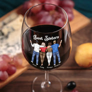 Gift For Bestie, Gift For Sisters, Funny, Gift For Women - We Go Together Like Drunk And Disorderly Besties - Personalized Wine Glass