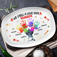 Gift For Grandpa,Gift For Father,Funny,Grilling - We Grill-y Love - Personalized Plate
