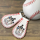 Gift For Father,Baseball,Dad,Children - We Hit A Homerun Scoring You As Our Dad - Personalized Leather Baseball Keychain