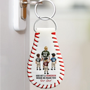 Gift For Father,Baseball,Dad,Children - We Hit A Homerun Scoring You As Our Dad - Personalized Leather Baseball Keychain