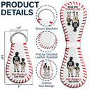 Gift For Father,Baseball,Dad,Children - We Hit A Homerun Scoring You As Our Dad - Personalized Leather Baseball Keychain