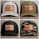 Gift For Father, Fishing, Humorous, Icon - We Hooked The Best Dad Grandpa - Personalized Leather Patch Hat