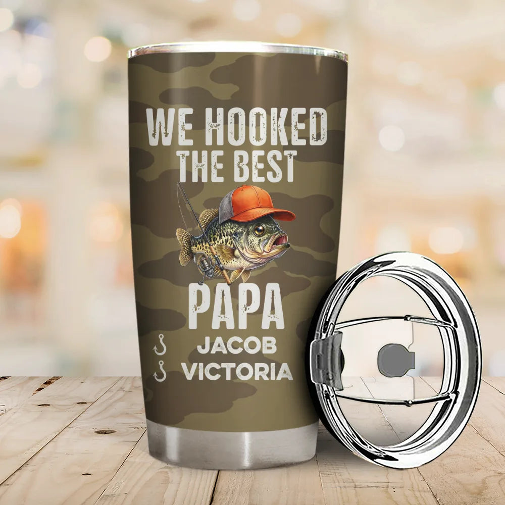 Gift For Husband,Gift For Men,Gift For Yourself,Gift For Grandpa,Gift For Father,Fishing,Icon,Humorous - We Hooked The Best Dad Grandpa - Personalized Tumbler