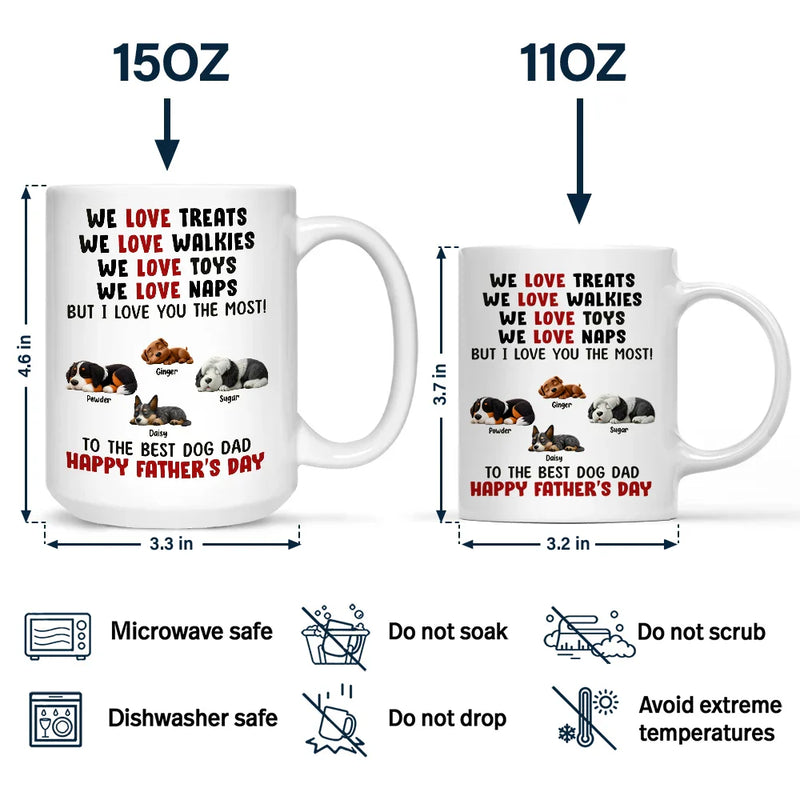 Pet Lovers,Pet Dad,Dog Lovers,Dog Dad,Happy,Gift For Father - We Love Naps - Personalized Mug
