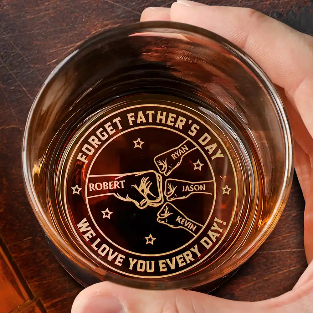Gift For Grandpa,Gift For Father,Non-Eng,Icon,Proud - We Love You Every Day - Personalized Engraved Whiskey Glass