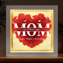 Gift For Mother, Mom - Children, Happy - We Love You Mom Grandma - Personalized LED Light Flower Shadow Box