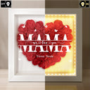 Gift For Mother, Mom - Children, Happy - We Love You Mom Grandma - Personalized LED Light Flower Shadow Box