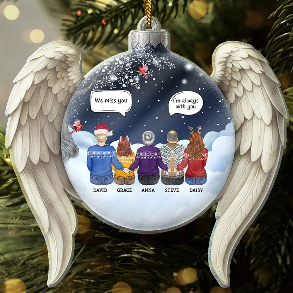 Christmas,Family,Memorial,Sad - We Miss You Family Memorial - Personalized Custom Shaped Acrylic Ornament