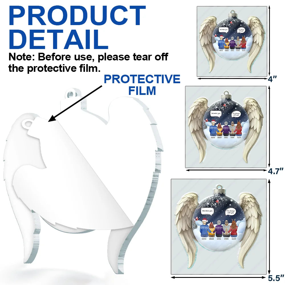 Christmas,Family,Memorial,Sad - We Miss You Family Memorial - Personalized Custom Shaped Acrylic Ornament