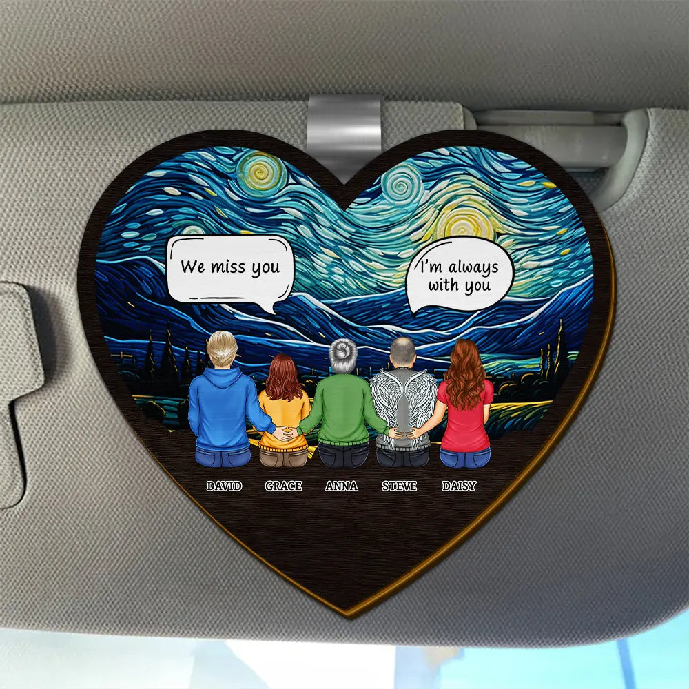 We Miss You Family Memorial - Personalized Custom Shaped Car Visor Clip