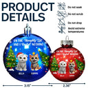 Cat Lovers, Funny - We Regret Nothing On The Naughty List - Personalized Ball Ornament