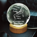 Sport Dad,Gift For Father,Happy,Football - We Scored The Best Dad Papa American Football - Personalized Crystal Globe Lamp