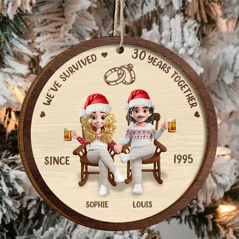 Christmas, Gift For Couples, Happy - We Still Do After All These Years - Personalized 2-Layered Wooden Ornament
