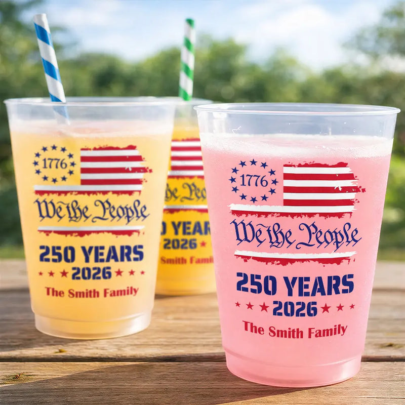 Independence Day,America 250th,Family,Gift For Bestie,Gift For Sibling,Gift For Grandparents,Gift For Yourself,Gift For Women,Gift For Men,Parents,Proud - We The People 250 Years 1776 - Personalized Frosted Cups