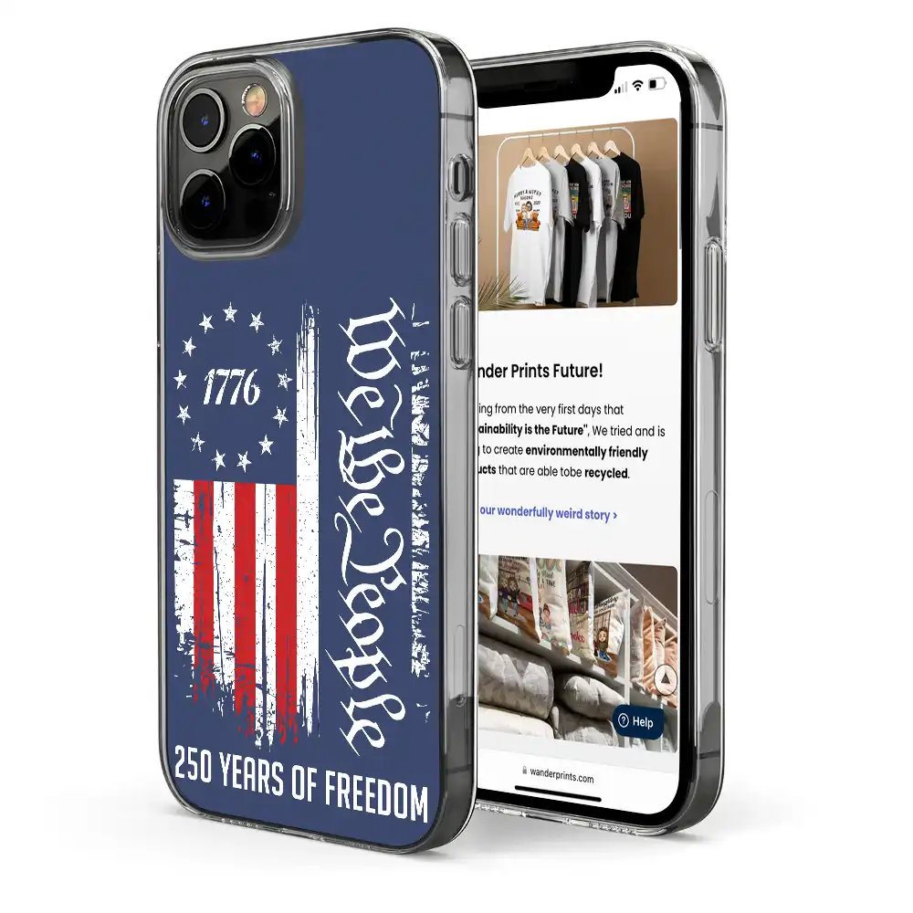 Independence Day,America 250th,Gift For Yourself,Happy,No Custom,Gift For Women,Gift For Men - We The People 250 Years Of Freedom - Personalized Clear Phone Case