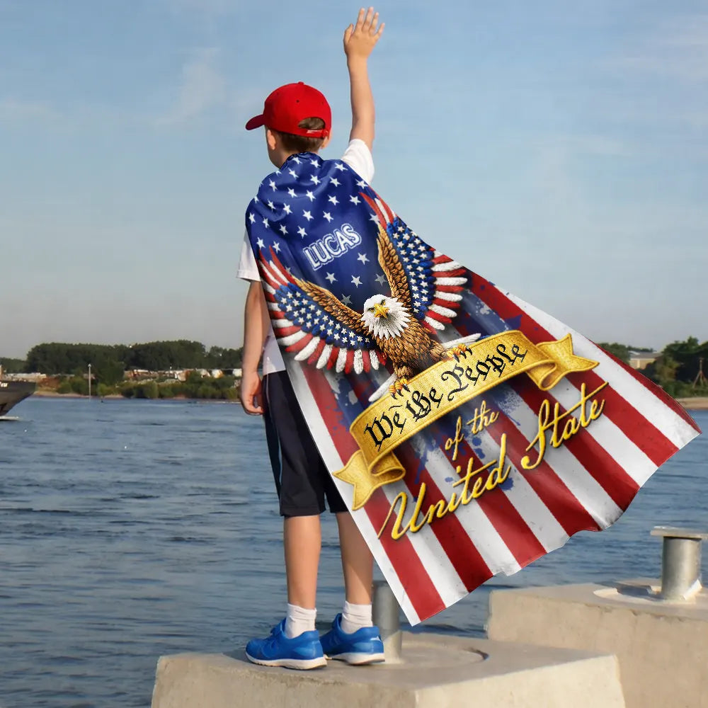 Independence Day,Gift For Husband,Gift For Boyfriend,Gift For Women,Gift For Men,Happy - We The People Patriotic Eagle - Personalized Costume Cape