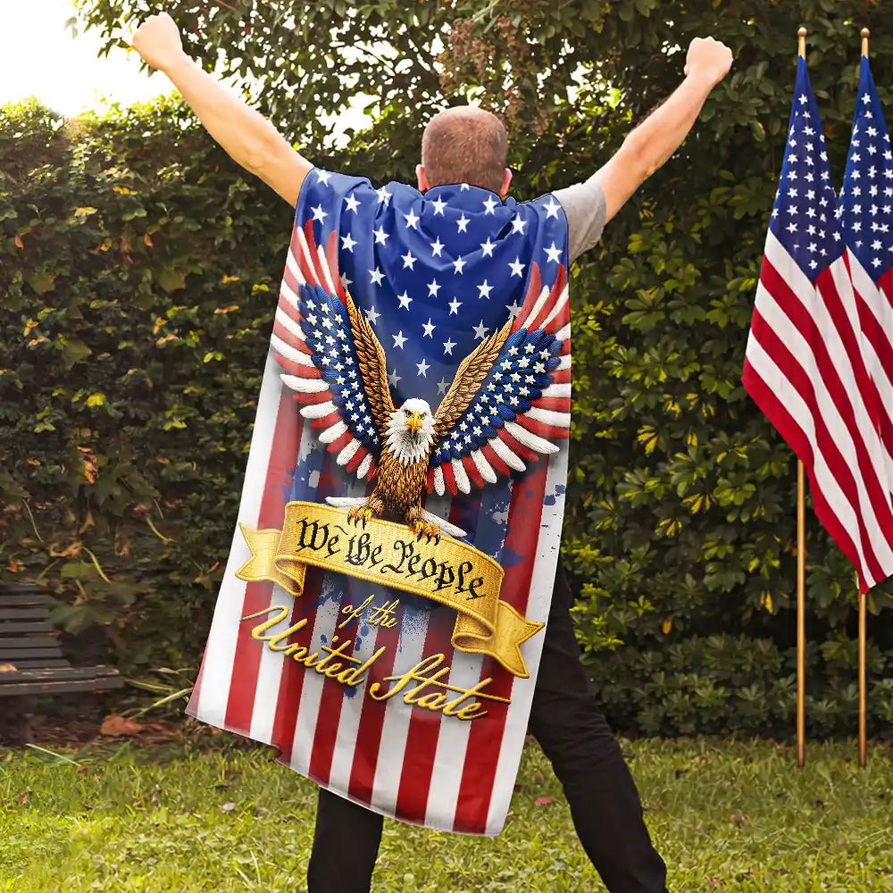 Independence Day,Gift For Husband,Gift For Boyfriend,Gift For Women,Gift For Men,Happy - We The People Patriotic Eagle - Personalized Costume Cape