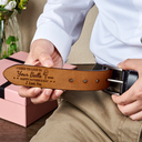 Gift For Father,Dad,Children - We Used To Live In Your Balls - Personalized Engraved Leather Belt
