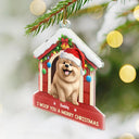 Dog Lovers,Dog Mom,Dog Dad,Dog Couple,Gift For Women,Gift For Men,Christmas,Happy - We Woof You A Merry Christmas - Personalized Custom Shaped Acrylic Ornament