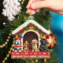 Dog Lovers,Dog Mom,Dog Dad,Dog Couple,Gift For Women,Gift For Men,Christmas,Happy - We Woof You A Merry Christmas - Personalized Custom Shaped Acrylic Ornament