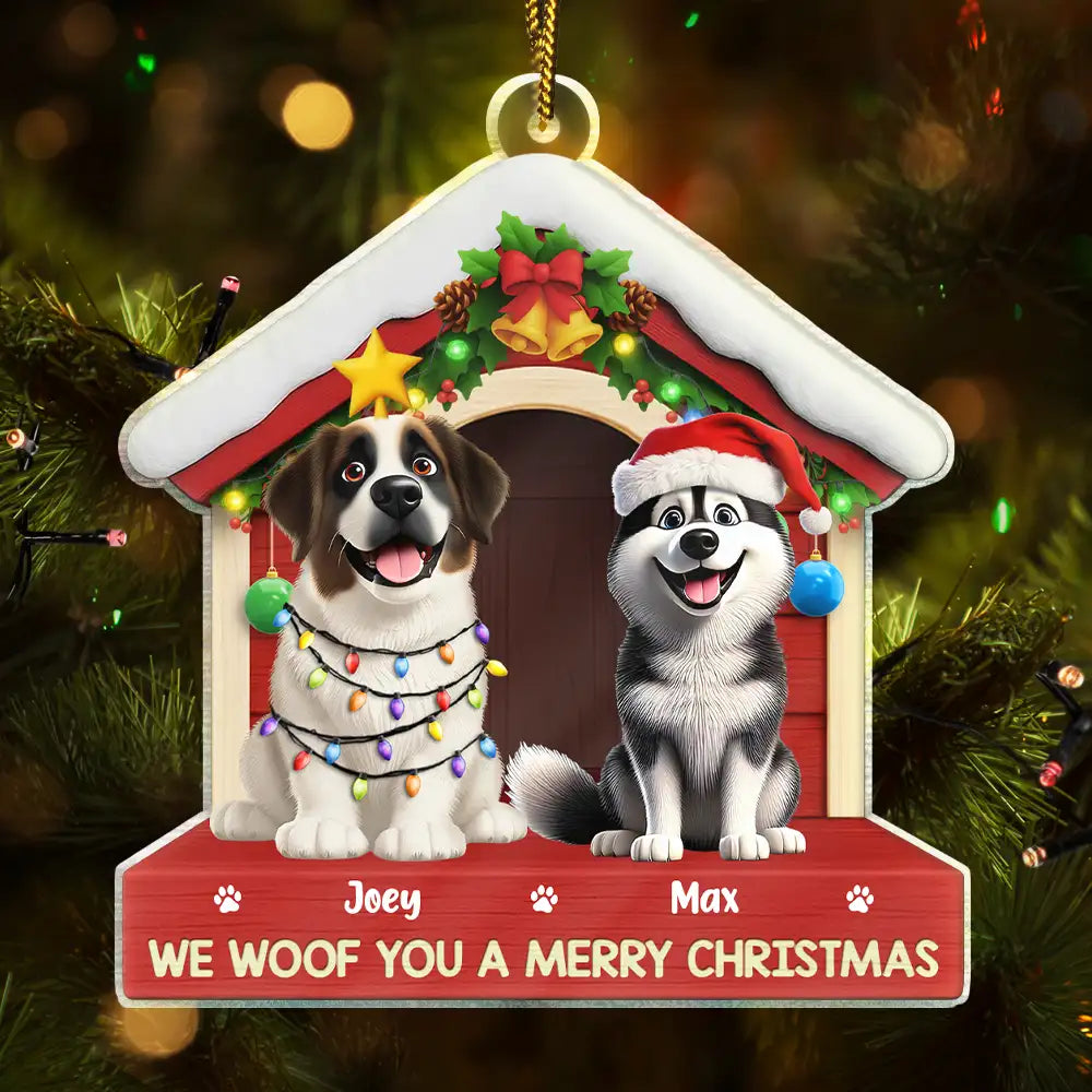 We Woof You A Merry Christmas - Personalized Custom Shaped Acrylic Ornament