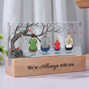 Love,Memorial,Family,Parents,Gift For Grandparents,Gift For Sibling - We're Always With You Memorial Family - Personalized Rectangle LED Light